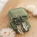 Sterling Silver Druzy Fringe Earrings in green velvet box with flowers; close-up of earring on ear and in hand. 2 3/4in boho dangles.
